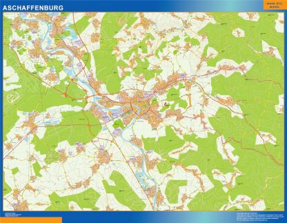 Aschaffenburg map in Germany