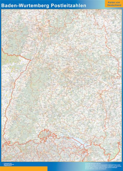 Baden Wurtemberg zip codes map