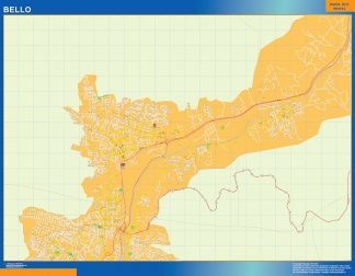 Bello map in Colombia