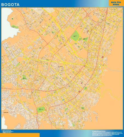 Bogota map in Colombia