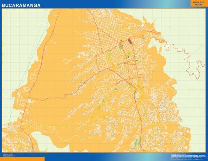 Bucaramanga map in Colombia