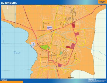 Bujumbura wall map