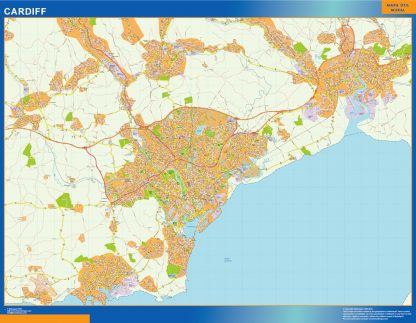 Cardiff laminated map