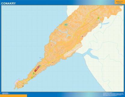 Conakry wall map