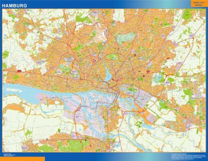 Hamburg map in Germany