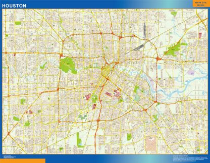 Houston wall map