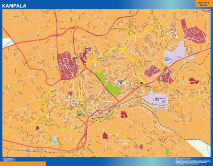 Kampala wall map