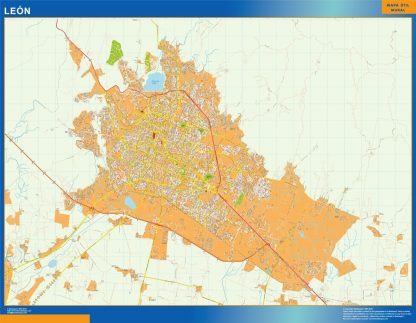 Leon map Mexico