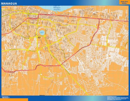 Managua wall map