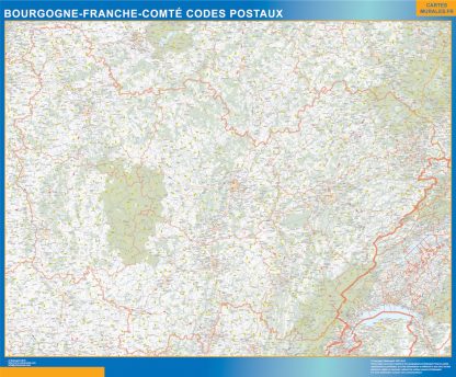 Map of Bourgogne Franche Comte zip codes