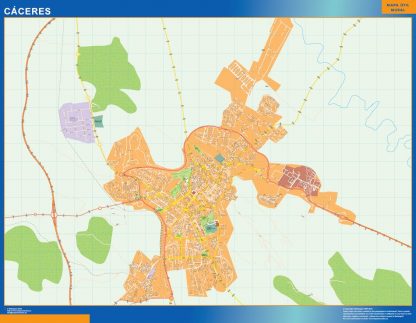 Map of Caceres Spain