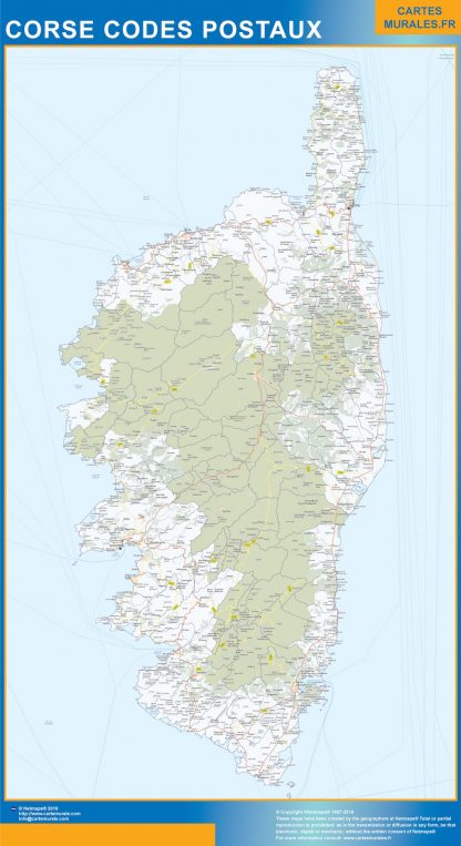 Map of Corse zip codes