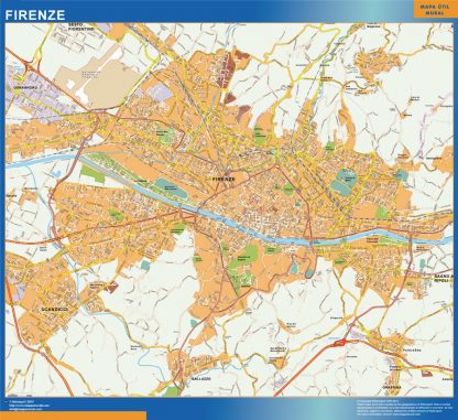 Map of Firenze city in Italy 