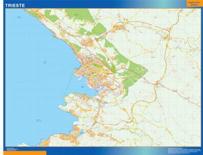 Map of Trieste city in Italy