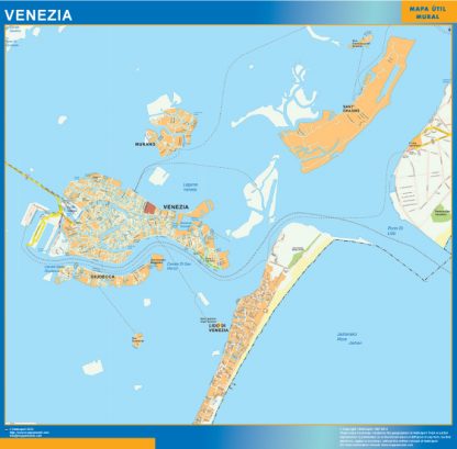 Map of Venezia city in Italy 