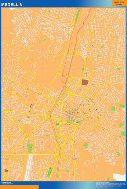 Medellin map in Colombia