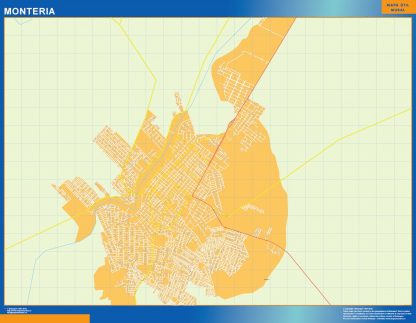 Monteria map in Colombia