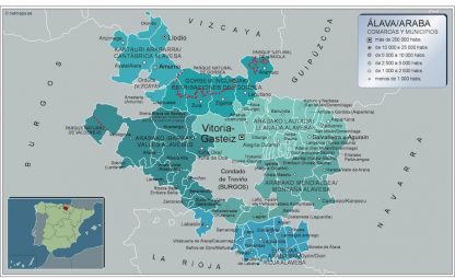 Municipalities Alava map from Spain