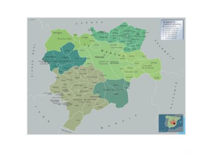 Municipalities Albacete map from Spain