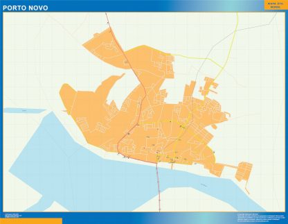 Porto Novo wall map