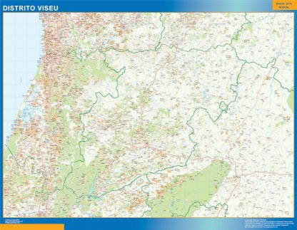 Region of Viseu map in Portugal