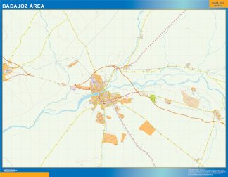 Road map Badajoz Spain