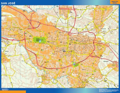 San Jose wall map