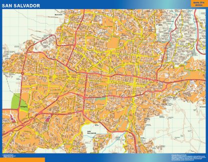 San Salvador wall map