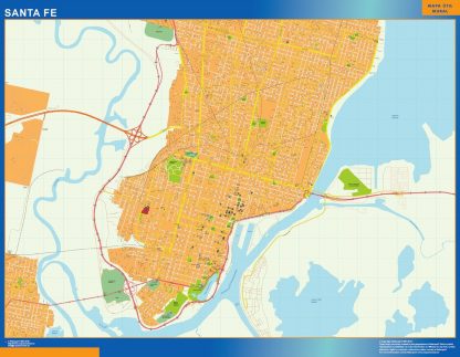 Santa Fe map in Argentina