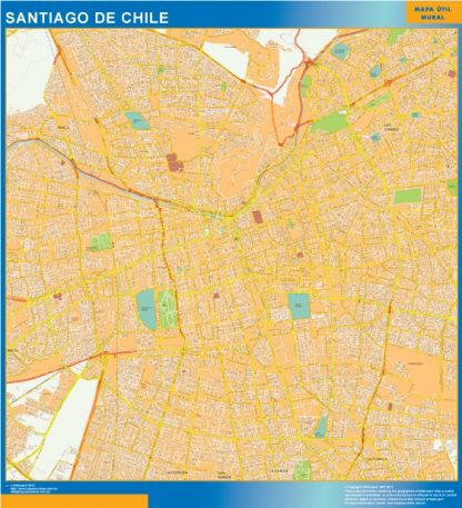 Santiago De Chile wall map