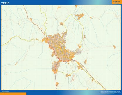 Tepic map Mexico