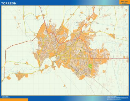 Torreon map Mexico