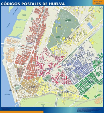 Zip codes Huelva map